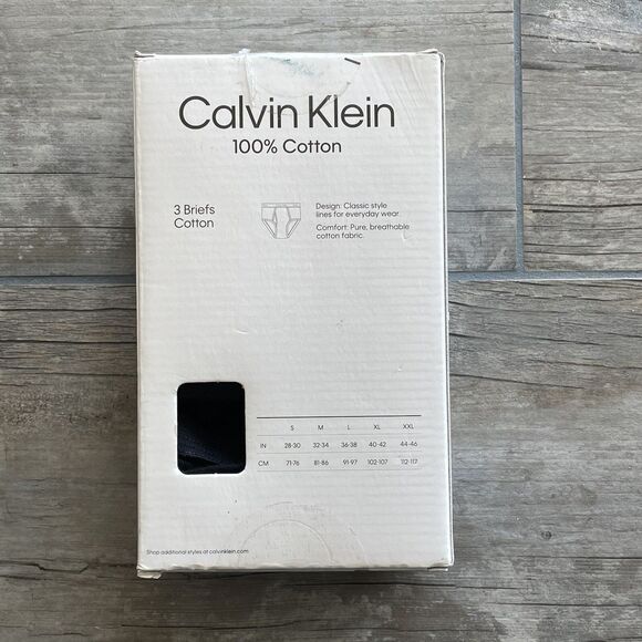 Calvin Klein Men’s Briefs 2XL XXL Black Classic Fit 3 Pack 100% Cotton Underwear - Picture 8 of 15